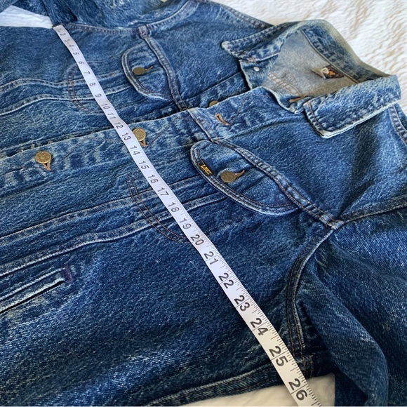 Vintage 1980s Lee Riders Dark Rinse Acid Washed Jean Denim Jacket Sz L Unisex - Picture 11 of 16